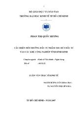 Luận văn Cải thiện môi trường đầu tư nhằm thu hút đầu tư vào các khu công nghiệp tỉnh Bình Định