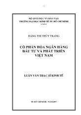 Luận văn Cổ phần hóa ngân hàng đầu tư và phát triển Việt Nam
