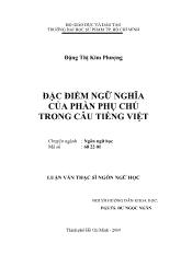 Luận văn Đặc điểm ngữ nghĩa của phần phụ chú trong câu Tiếng Việt
