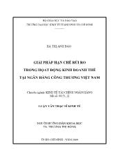 Luận văn Giải pháp hạn chế rủi ro trong hoạt động kinh doanh thẻ tại Ngân Hàng Công Thương Việt Nam