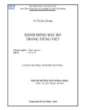 Luận văn Hành động bác bỏ trong tiếng Việt