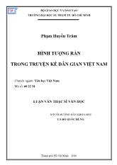 Luận văn Hình tượng rắn trong truyện kể dân gian Việt Nam