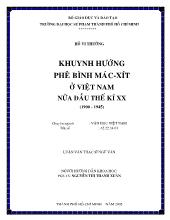Luận văn Khuynh hướng phê bình Mác-Xít ở Việt Nam nửa đầu thế kỷ XX (1900 - 1945)