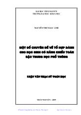 Luận văn Một số chuyan đề về tổ hợp dành cho học sinh có năng khiếu tóan bậc trung học phổ thông