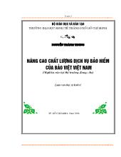 Luận văn Nâng cao chất lượng dịch vụ bảo hiểm của Bảo Việt Việt Nam