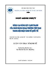 Luận văn Nâng cao năng lực cạnh tranh của Ngân hàng Ngoại thương Việt Nam trong hội nhập kinh tế Quốc tế