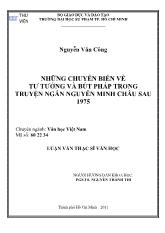 Luận văn Những chuyển biến về tư tưởng và bút pháp trong truyện ngắn Nguyễn Minh Châu sau 1975