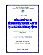 Luận văn Những giải pháp hạn chế rủi ro trong hoạt động kinh doanh thẻ tại các ngân hàng thương mại Việt Nam