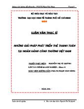 Luận văn Những giải pháp phát triển thẻ thanh toán tại Ngân hàng Công thương Việt Nam