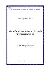 Luận văn Nông thôn Việt Nam trong các tiểu thuyết từ năm 1986 đến năm 2000