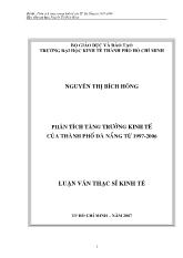 Luận văn Phân tích tăng trưởng kinh tế của thành phố Đà Nẵng từ 1997 – 2006