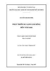 Luận văn Phát triển du lịch Lâm Đồng đến năm 2020