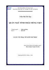 Luận văn Quán Ngữ tình thái tiếng Việt
