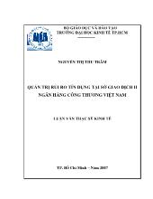 Luận văn Quản trị rủi ro tín dụng tại sở giao dịch II ngân hàng công thương Việt Nam