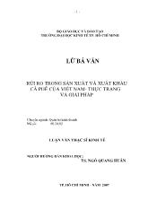 Luận văn Rủi ro trong sản xuất và xuất khẩu cà phê của Việt Nam - Thực trạng và giải pháp