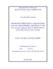 Luận văn Thành phần thiên địch của rệp muội hại ngô, đặc điểm sinh học, sinh thái của bọ rùa Scymnus hoffmanni weise vụ đông 2009 và xuân 2010 tại Gia Lâm, Hà Nội