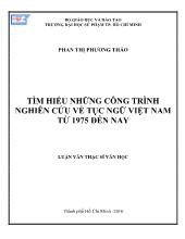 Luận văn Tìm hiểu những công trình nghiên cứu về tục ngữ Việt Nam từ 1975 đến nay