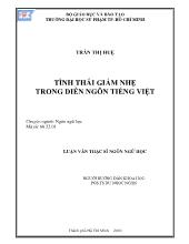 Luận văn Tình thái giảm nhẹ trong diễn ngôn tiếng Việt