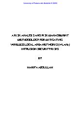 Đề tài A risk analysis and risk management methodology for mitigating wireless local area networks (WLANs) intrusion security risks