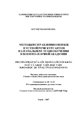 Đề tài Phương pháp sửa lỗi trong lời nói khẩu ngữ của học viên học viện khoa học quân sự ở giai đoạn đầu