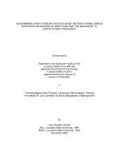 Governance structures in the post asset restructuring period: responses by boards of directors and top managers to institutional pressures