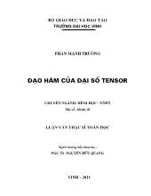 Luận văn Đạo hàm của đại số tensor