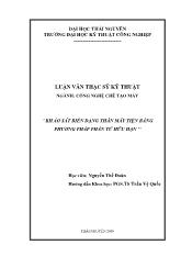 Luận văn Khảo sát biến dạng thân máy tiện bằng phương pháp phần tử hữu hạn