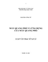 Luận văn Máy quang phổ và ứng dụng của máy quang phổ