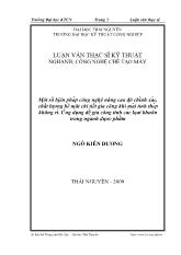 Luận văn Môt số biện pháp công nghê nâng cao độ chính xác, chất lượng bề mặt chi tiết gia công khi mài tinh thép không rỉ, ứng dụng để gia công tinh các loại khuôn trong ngành dược phẩm