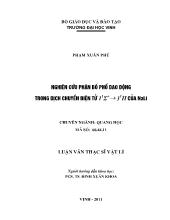 Luận văn Nghiên cứu phân bố phổ dao động trong dịch chuyển điện tử 1^1 ∑^+ -> 3^1 II của NaLi