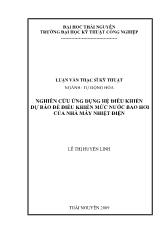 Luận văn Nghiên cứu ứng dụng hệ điều khiển dự báo để điều khiển mức nước bao hơi của nhà máy nhiệt điện