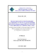 Luận văn Phương pháp đánh giá nhanh sinh khối và ảnh hưởng của độ sâu ngập lên sinh khối rừng Tràm (Melaleuca cajuputi) trên đất than bùn và đát phèn khu vực U Minh Hạ tỉnh Cà Mau