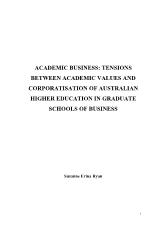 Tensions between academic values and corporatisation of Australian higher education in graduate schools fo business