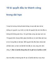 10 bí quyết đầu tư thành công trong dài hạn