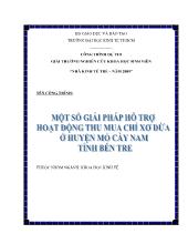 Đề tài Một số giải pháp hỗ trợ hoạt động thu mua chỉ xơ dừa ở huyện Mỏ Cày Nam tỉnh Bến Tre