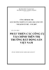 Đề tài Phát triển các công cụ tài chính trên thị trường bất động sản Việt Nam