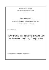 Đề tài Xây dựng thị trường UPCoM lên thành OTC thực sự ở Việt Nam