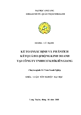 Khóa luận Kế toán xác định và phân tích kết quả hoạt động kinh doanh tại Công ty TNHH Cơ Khí Kiên Giang