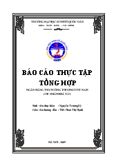 Báo cáo Thực tập tổng hợp tại ngân hàng thương mại cổ phần công thương Việt Nam chi nhánh Hà Tây