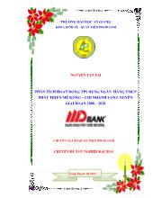 Chuyên đề Phân tích hoạt động tín dụng ngân hàng thương mại cổ phần phát triển Mê Kông – chi nhánh Long Xuyên giai đoạn 2008 – 2010