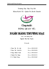 Chuyên đề Tổng quan về ngân hàng thương mại