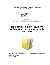 Đề tài Bộ chứng từ xuất nhập khẩu của doanh nghiệp Việt Nam