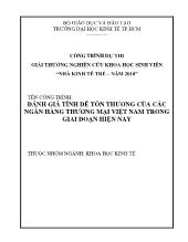 Đề tài Đánh giá tính dễ tổn thương của các ngân hàng thương mại Việt Nam trong giai đoạn hiện nay