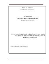 Đề tài Ứng dụng cấu trúc vốn động trong việc xác định cấu trúc vốn hợp lý của các công ty cổ phần tại Việt Nam