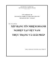 Đề tài Xếp hạng tín nhiệm doanh nghiệp tại Việt Nam - Thực trạng và giải pháp