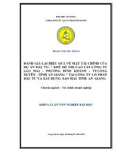 Khóa luận Đánh giá lại hiệu quả về mặt tài chính của hoạt động đầu tư Khu đô thị cao cấp Công ty Sao Mai phường Bình Khánh – TP. Long Xuyên – Tỉnh An Giang tại công ty Cổ Phần Đầu Tư Và Xây Dựng Sao Mai Tỉnh An Giang