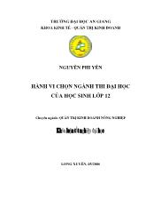 Khóa luận Hành vi chọn ngành thi đại học của học sinh lớp 12