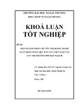 Khóa luận Một số giải pháp chủ yếu nhằm đẩy mạnh xuất khẩu hàng dệt may của Việt Nam vào các thị trường phi hạn ngạch