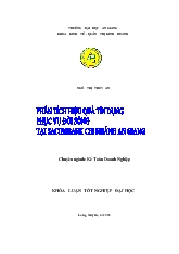 Khóa luận Phân tích hiệu quả tín dụng phục vụ đời sống của Ngân Hàng thương mại cổ phần Sài Gòn Thương Tín, Chi Nhánh An Giang