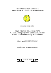 Khóa luận Thực trạng và các giải pháp nâng cao hiệu quả xuất khẩu gạo cho công ty cổ phần Du Lịch An Giang